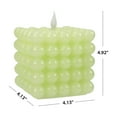 thumbnail image 5 of Mainstays Green Square Tabletop Wax Candle with  Faux LED Flame, Bubble Design, 4.92"x4.13"x4.13", 5 of 12