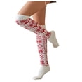 thumbnail image 3 of Harpily Solid Color Socks Thick Coil Terry Thermal Knee Thigh High Christmas Warm Knit Socks for Indoor Outdoor Winter Multi-Scene Use, 3 of 4