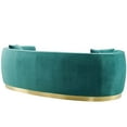 thumbnail image 4 of Modway Resolute Curved Performance Velvet Stainless Steel Sofa in Teal, 4 of 6