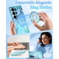 thumbnail image 3 of CASEFIV Compatible with Magnetic for Samsung Galaxy S26 Ultra Case with Invisible Ring Stand,Rugged Slim Shockproof Marble Pattern Design Case for Women Men Girls,Blue Marble, 3 of 8