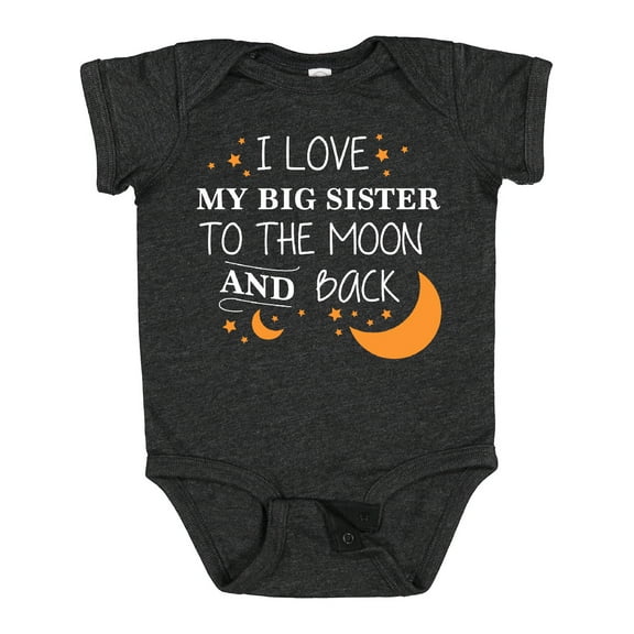 Inktastic I Love My Big Sister To The Moon and Back Boys or Girls Baby Bodysuit