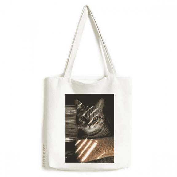 animal cat ray photograph tote canvas bag shopping satchel casual handbag