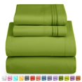 thumbnail image 5 of 1800 Thread Count 3 Piece Deep Pocket Egyptian Comfort Bedroom Bedding Sheet Set Twin Size Calla Green Colour, 5 of 5