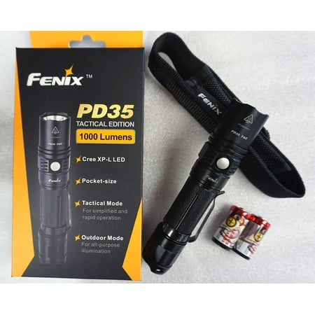 FENIX PD35 TAC 2015 Tactical Edition 1000 Lumen CREE XP-L LED Flashlight with Two LegionArms CR123A Lithium