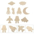 thumbnail image 6 of NUOLUX 27Pcs Wooden Crafts Chips Outer Space Theme Rectangle for Art Projects and Family Events, 6 of 8
