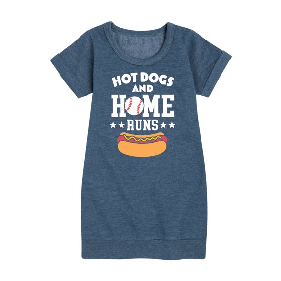 Instant Message - Hot Dogs And Home Runs - Girls Ss Fleece Dress