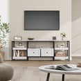 thumbnail image 1 of Mueble para TV industrial de 160 cm – Centro de entretenimiento con 2 cajones y estantes abiertos – Estructura metálica resistente – Acabado blanco antiguo – Ideal para salón, 1 of 8