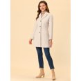 thumbnail image 3 of Abrigos largos de invierno con solapa con muesca y un solo pecho para mujer Gran Blanco XS, 3 of 6