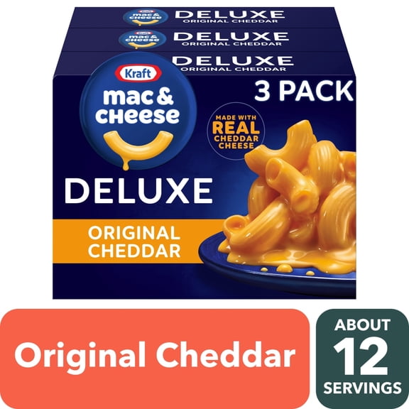 Kraft Deluxe Original Cheddar Macaroni and Cheese Dinner 3 ct - Pack of 1