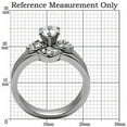 thumbnail image 2 of Womens Silver Rings High polished (no plating) Stainless Steel Ring with AAA Grade CZ in Clear TK099, 2 of 5