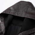 thumbnail image 4 of Men's PU Leather Jacket Youth Hooded Motorcycle Suit Casual Jacket Coat, 4 of 11
