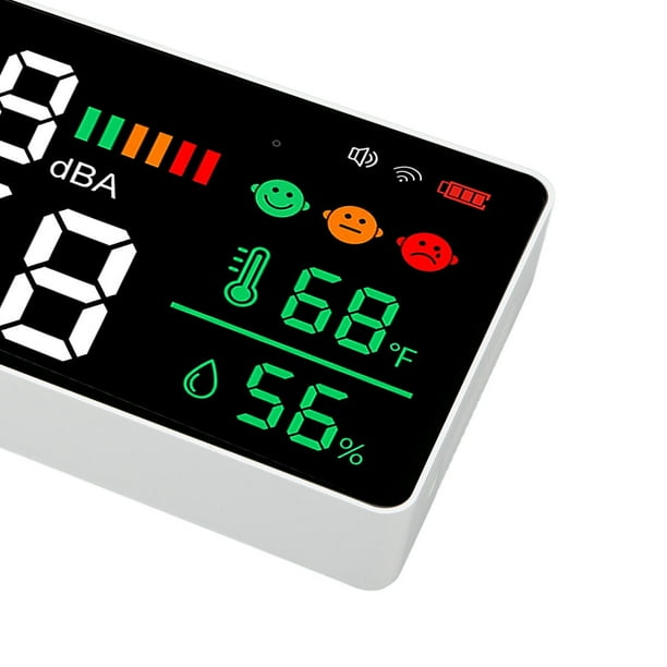 Sonomètre Numérique Intelligent 30-130 DB – Détecteur De Bruit Mural Avec Température & Humidité – Écran LED – Idéal Maison, Bureau, Salle De Classe
