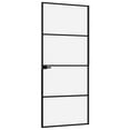 thumbnail image 4 of vidaXL Interior Door Black 29.9"x79.3" Tempered Glass & Aluminum Slim, 1 Piece, Thickness for Glass 0.2", for Door: 1.4", 4 of 7