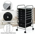 thumbnail image 6 of 6 Drawer Rolling Storage Cart, Art Cart Organizer for Kids, Utility Cart with Drawers on Wheels, Multi-functional Craft Cart for Home Office School Classroom (Black, 6 Drawers), 6 of 18