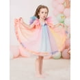 thumbnail image 5 of IDOPIP Toddler Baby Girls Sequins Bow Tie Tutu Dress Rainbow Ruffle Tulle Princess Dress with Headband, 5 of 7