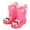 Hot Pink, variant on Kids Waterproof Boots Cute Cloud Pull Loops Rubber Rain Shoes Non Slip Sole Mid Calf Booties for Boys Lightweight Rain Shoes