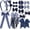 Navy White, variant on 15 count to School Uniform Hair Bows Set- Grosgrain Hair Clips Bow Headband Ribbon Ponytail Holder for Teen Girls Uniform Party (Maroon White)