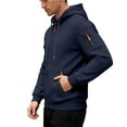 thumbnail image 6 of RYDCOT Cargo Hoodie with Zipper Pockets, Midweight Fleece, Full Zip Hooded Sweatshirt for Men Navy, 6 of 9