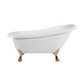 thumbnail image 1 of Charleston 67 Inch Acrylic Slipper Clawfoot Tub - No Faucet Drillings - Lion Paw Feet, 1 of 2