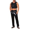 thumbnail image 2 of INSPIRE CHIC Men's Metallic Sequins Crewneck Sleeveless Cropped Festival Tank Top M Black, 2 of 5