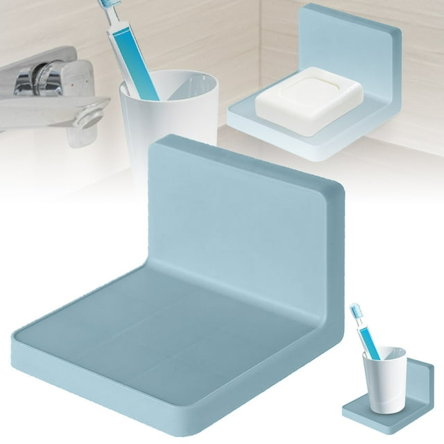 Floating Shelf Wall Hanging Shelf No Punching Floating Shelf White Ledges With Self Hanging Rack Suitable For Living Room Kitchen And Bathroom over The Kitchen Shelf Bottle Drying Brush Holder Wall