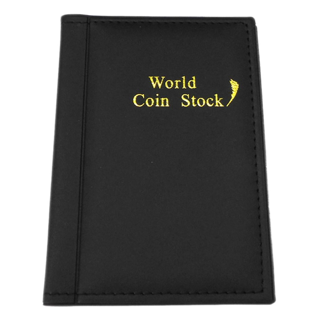 Álbum De Monedas Con 120 Bolsillos, Cubierta De PU Negro, Páginas De PVC, Ideal Para Coleccionistas