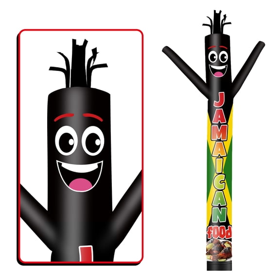 Jamaican Food Inflatable Tube Man Wacky Wavy Dancing Guy for Outdoor Decoration Advertising Business Promotion (Blower Not Included)