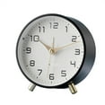 thumbnail image 1 of Reloj despertador de lujo nórdico, reloj de escritorio pequeño, silencioso, analógico, sin tictac, con números arábigos, reloj de mesa redondo con pilas for sala de estar, dormitorio, 1 of 7