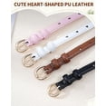 thumbnail image 3 of AWAYTR 3 Pack Girls PU Leather Belts, Heart Hollow Design, Gold Metal Buckle, Adjustable Kids Waist Belt for Uniform Dress Jeans, 3 of 8
