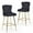 Black 5, variant on Dining Chairs Bar Stools Set of 2, Velvet Counter Height Bar Stools with Metal Legs, Button Tufted and Nailheads Trim, Wing-Back Bar Chairs for Kitchen Island Dining Room Pub, Green,Dining Room Seati