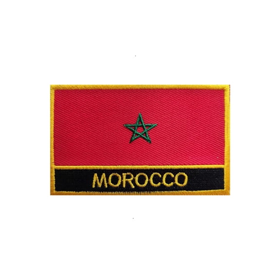 Ruoming 1 PCS National flag  Patches Iron On or Sew On Embroidered Tactical Military  Morocco Patch