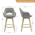 thumbnail image 3 of Zesthouse 26.8″ Swivel Counter Height Bar Stools Set of 2, Upholstered Linen Bar Stools with Back and Wood Legs, Mid Century Modern Barstool Island Chairs for Kitchen Counter, Gray, 3 of 11