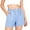 Blue, variant on Girls Gingham Shorts Summer High Waist Y2K Plaid Shorts Cute Lounge Sleep Pj Beach Bottoms with Pockets 5-14 Years