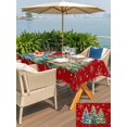 thumbnail image 4 of Outdoor Tablecloth with Umbrella Hole and Zipper, Red Christmas Tree Rectangle Table Cloth 54x80 Inch Waterproof Tablecloth, Xmas Trees Snowflake Winter Picnic Table Cover for Patio Camping, 4 of 7