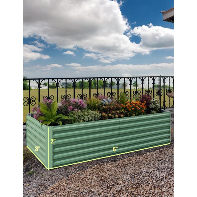 BeesClover Easy-Assembly Deep Raised Garden Bed - Galvanized Steel Planter for Outdoor Use