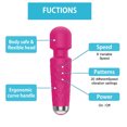 thumbnail image 3 of USB Rechargeable Powerful Wand Massager for Women Waterproof Personal Massager with 8 Speeds 20 Vibration Modes Handheld Cordless, 3 of 5