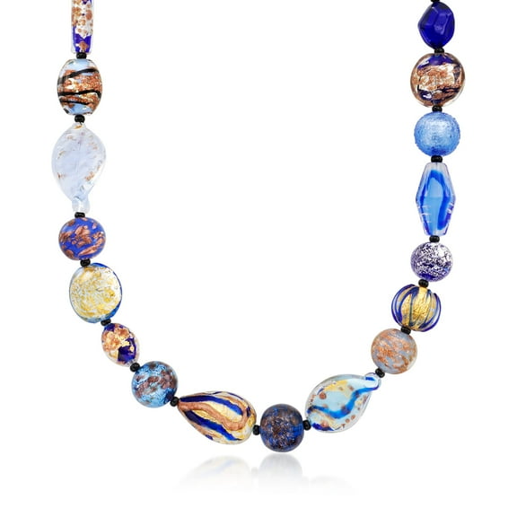 Ross-Simons Italian Multicolored Murano Glass Bead Necklace in 18kt Gold Over Sterling, Women's, Adult