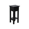 thumbnail image 6 of HomeStock Narrow Side End Table, Fully Assembled, 25.75" H x 11.75" W x 10.50" D, Stylish Two-Tier Design with Drawer, Perfect for Bedside or Sofa Use-Color:Distressed Black, 6 of 6
