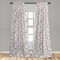 thumbnail image 5 of Ambesonne Geometric Curtains, Red Zig Zags Chevron, Pair of 28"x84", Hot Pink Grey White, 5 of 5