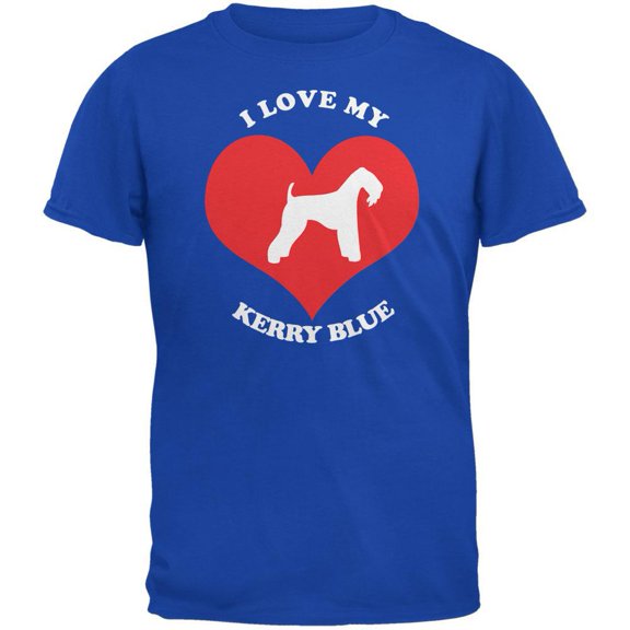 Valentines I Love My Kerry Blue Royal Adult T-Shirt - Medium