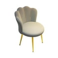 thumbnail image 3 of Elodie Nordic Vanity Chair Side Chair with Gold Legs for Lounge Bedroom Dining Room Gray, 3 of 8