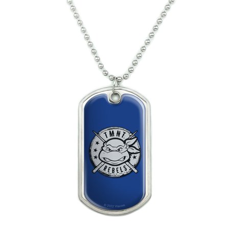 TMNT Rebels Badge Military Dog Tag Pendant Necklace with Chain