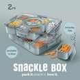 thumbnail image 2 of Cook With Color 2-Pack 8-Compartment Snackle Box, Charcuterie and Snack Container, Divided Serving Tray with Lids and Handle, Dishwasher Safe, Blue, 2 of 9