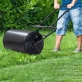 thumbnail image 6 of Lawn Roller Steel Iron Drum 43In 19In Diameter 10Gal Water Capacity 23Lbs Push Tow Heavy Duty Garden Yard Sod Seed Leveling Mole Frost Heave Uneven Ground Flattening Black U Handle Rust Resistant, 6 of 21