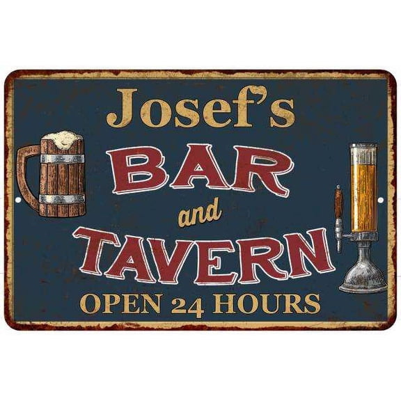 Josef's Green Bar & Tavern Rustic Sign 8 x 12 High Gloss Metal 208120047362