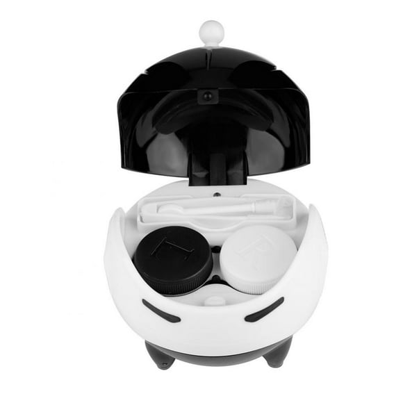 Caja de lentes de contacto Ecomeon limpiador automático portátil USB estilo máscara de bola blanco