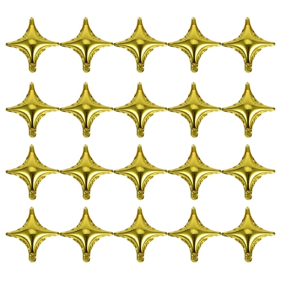 Miangastore 20pcs 10Inchs Aluminum Foil Balloon Small Shuriken Balloon Party Supplies Decorative Balloons (Golden)