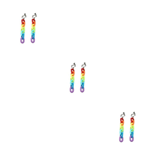 Minnieouse 1 par de pendientes de estilo informal para mujer, pendientes de gota, joyas de arcoíris, Clip para oreja Type1 NO1 Minnieouse CBP298907