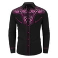 thumbnail image 2 of sususu Boys Western Shirts Long Sleeve Pearl Snap Button Down Cowboy Shirt Toddler Kids Retro Country Tops Outfit Black5 8-9 Years, 2 of 6