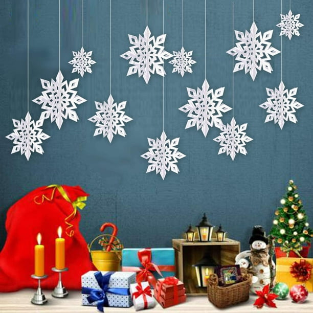 Acheter Guirlande lumineuse LED flocon de neige, décoration de noël pour la  maison, ornements de noël, décor d'arbre de noël, nouvel an
